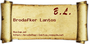 Brodafker Lantos névjegykártya